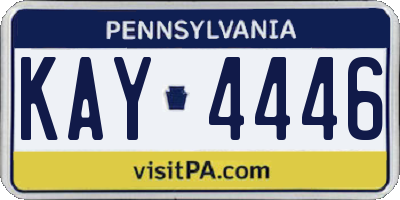 PA license plate KAY4446