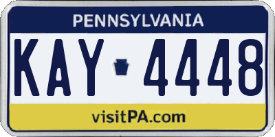 PA license plate KAY4448