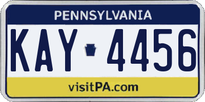 PA license plate KAY4456