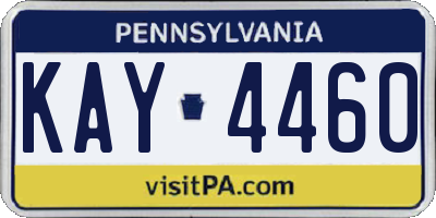 PA license plate KAY4460