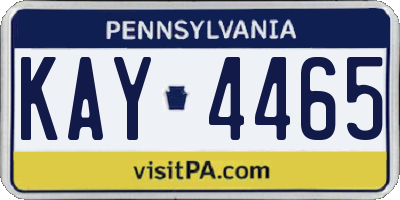 PA license plate KAY4465