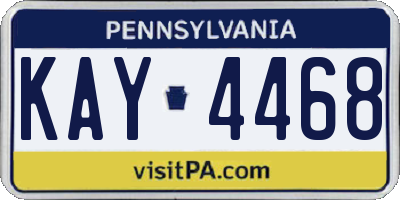 PA license plate KAY4468