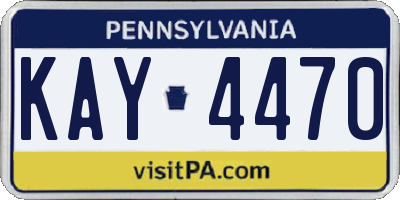 PA license plate KAY4470