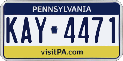PA license plate KAY4471