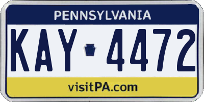 PA license plate KAY4472