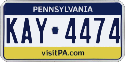 PA license plate KAY4474