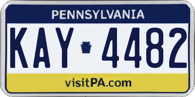 PA license plate KAY4482