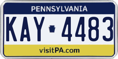PA license plate KAY4483