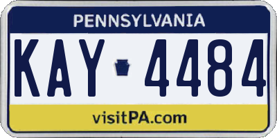 PA license plate KAY4484