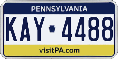PA license plate KAY4488