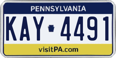 PA license plate KAY4491