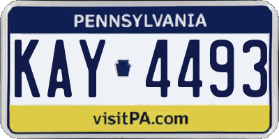 PA license plate KAY4493