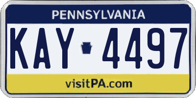 PA license plate KAY4497