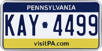 PA license plate KAY4499