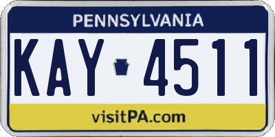 PA license plate KAY4511