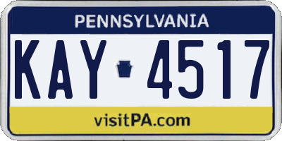 PA license plate KAY4517