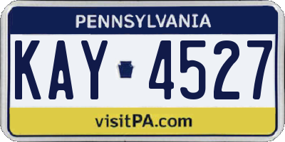 PA license plate KAY4527