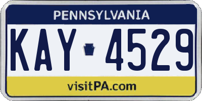 PA license plate KAY4529