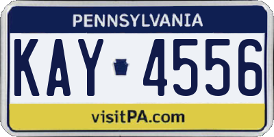 PA license plate KAY4556