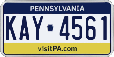PA license plate KAY4561