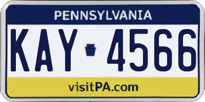 PA license plate KAY4566