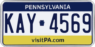 PA license plate KAY4569