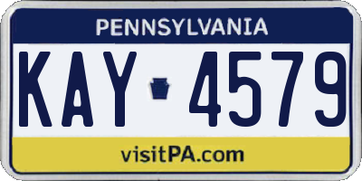 PA license plate KAY4579