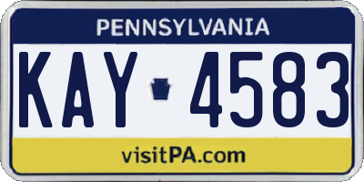 PA license plate KAY4583