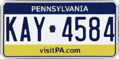 PA license plate KAY4584