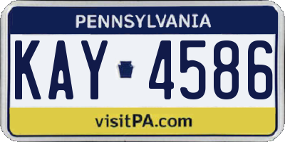 PA license plate KAY4586