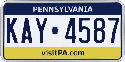 PA license plate KAY4587