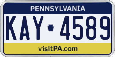 PA license plate KAY4589