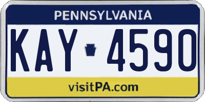 PA license plate KAY4590