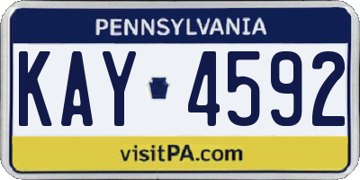 PA license plate KAY4592