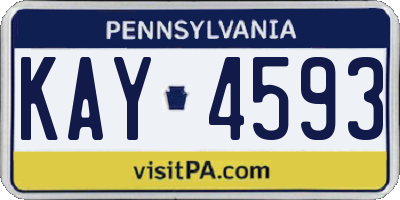 PA license plate KAY4593