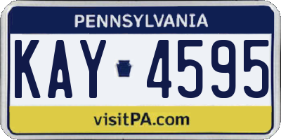 PA license plate KAY4595