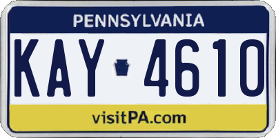 PA license plate KAY4610