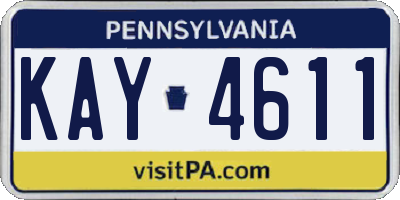 PA license plate KAY4611