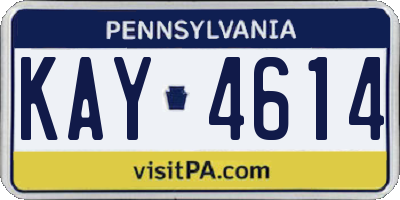 PA license plate KAY4614