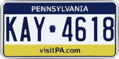PA license plate KAY4618