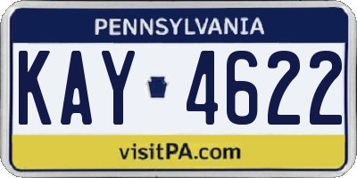 PA license plate KAY4622
