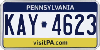 PA license plate KAY4623