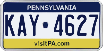 PA license plate KAY4627