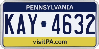 PA license plate KAY4632