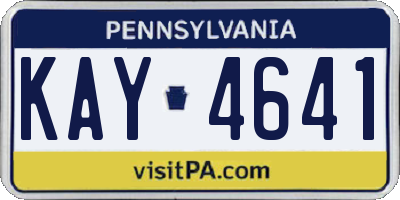 PA license plate KAY4641