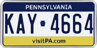 PA license plate KAY4664