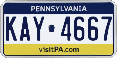 PA license plate KAY4667