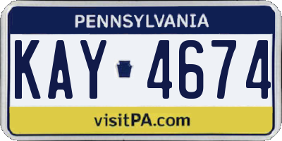 PA license plate KAY4674