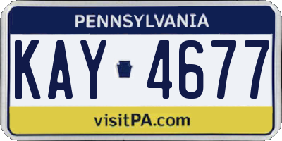 PA license plate KAY4677