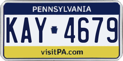 PA license plate KAY4679